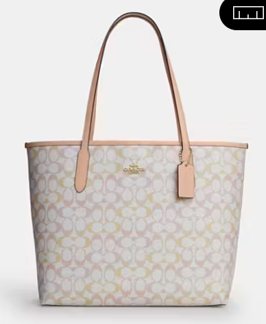 Túi Coach City Tote in Pretty Signature Canvas